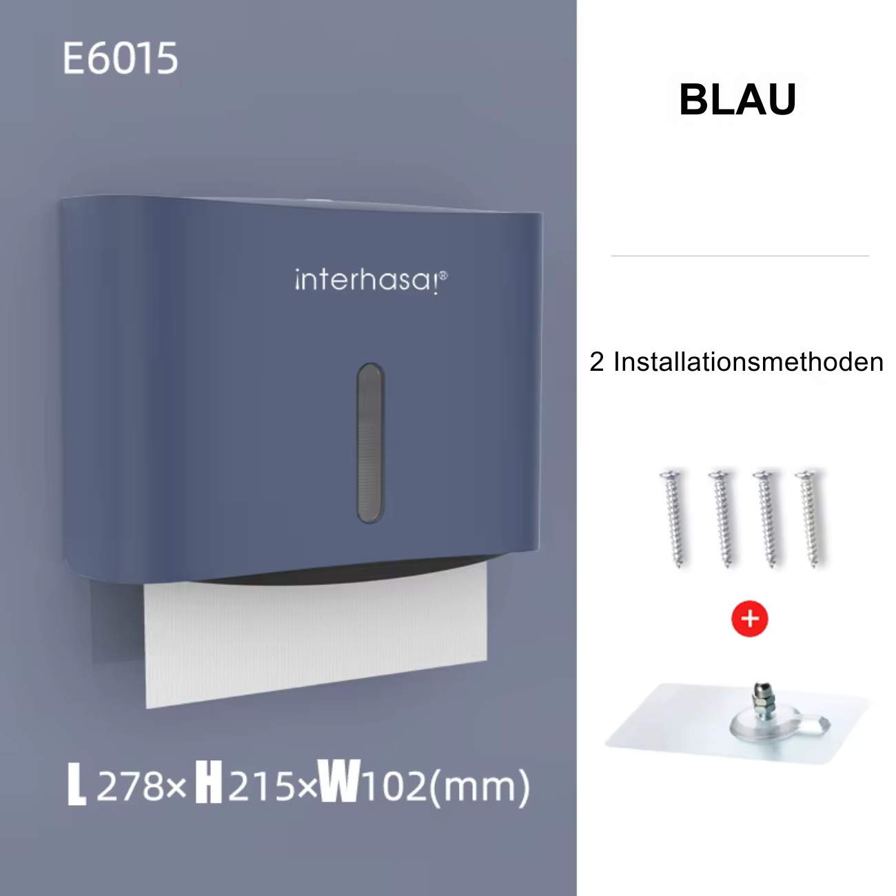 Interhasa Paper Dispenser – Stylish design & Hygienic paper dispensing for the highest demands Towel dispenser Tissue dispenser Luxury for bathroom and kitchen