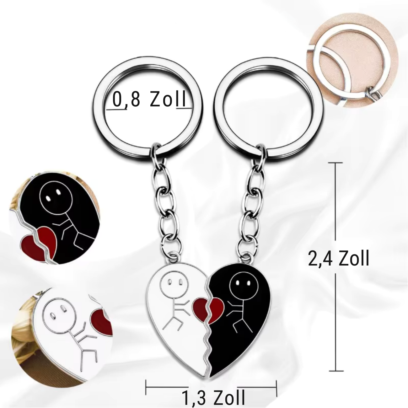 Cute pair of matching keychains for gifts.