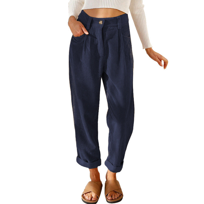 Neue Damen Hose Causal Frühling Herbst High Waist Pantalones.