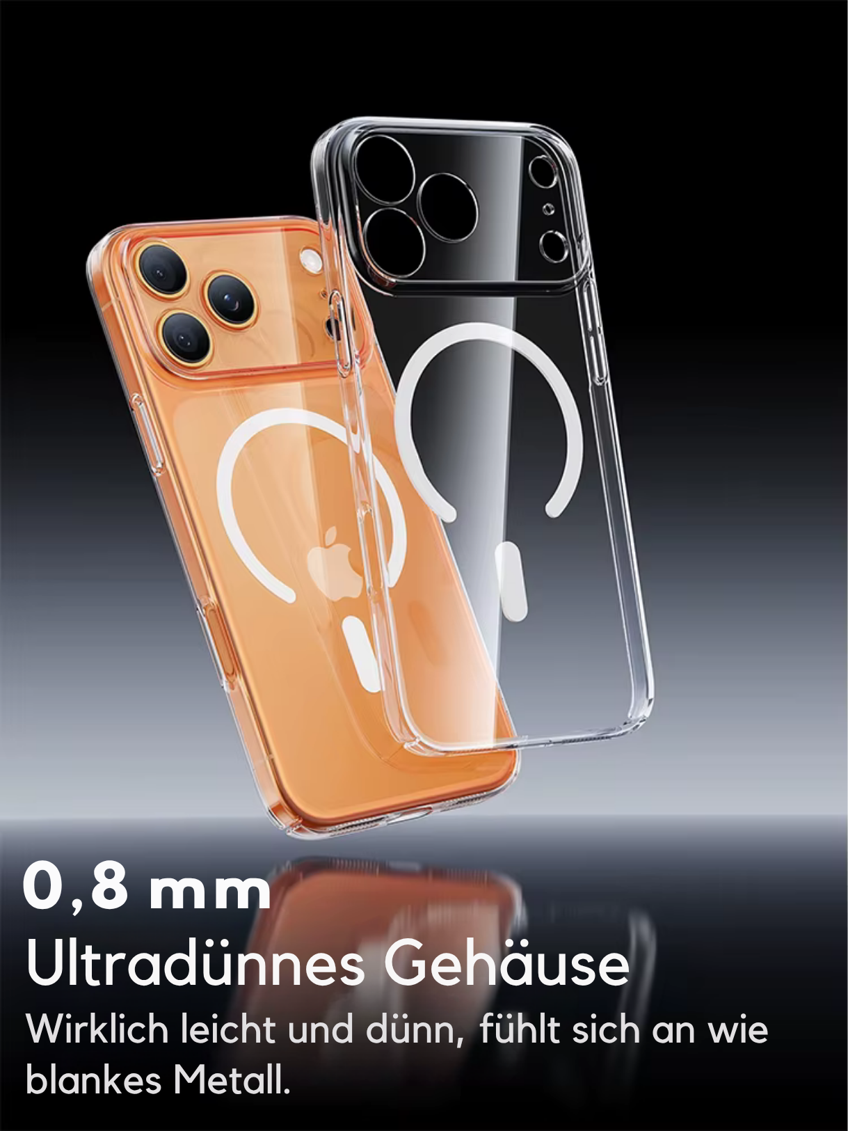 Étui magnétique transparent anti-jaunissement pour iPhone 17 Pro Max. 