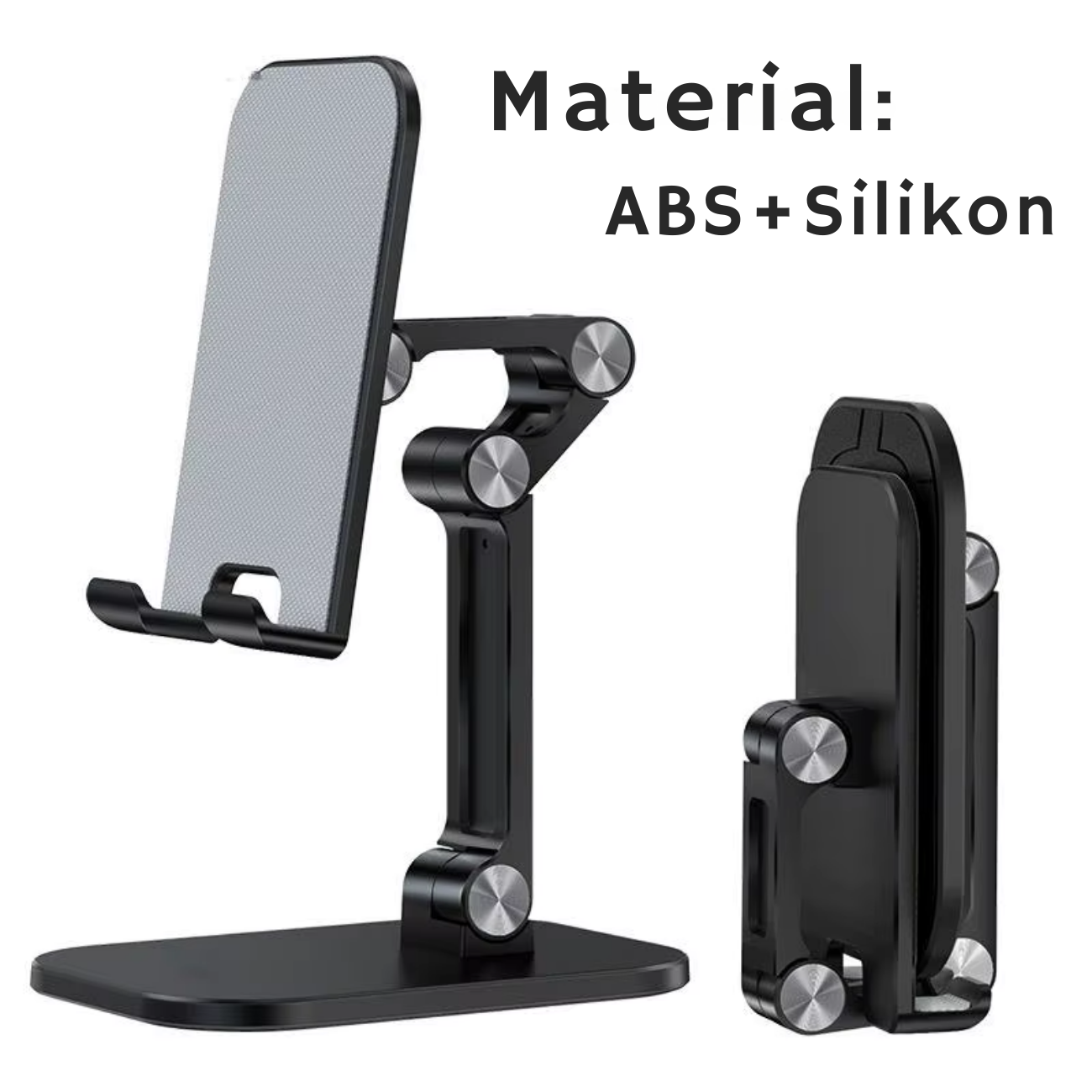 Support de téléphone de bureau pliable en trois sections.