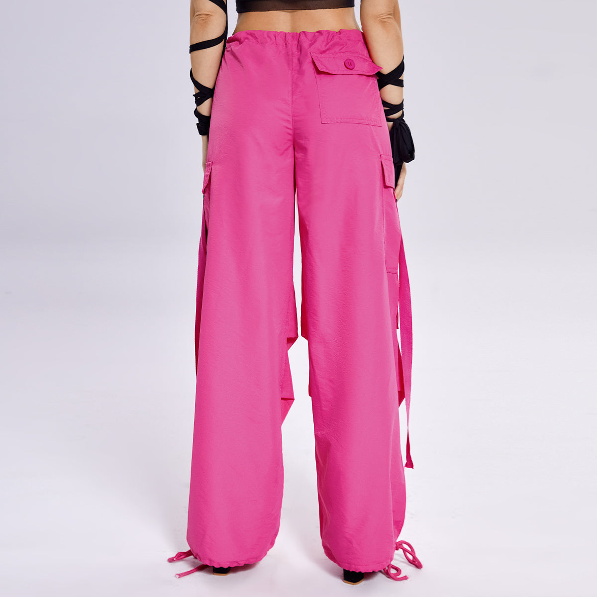 Einfarbiger lockerer lässiger Overall mit Luftschlangenmuster