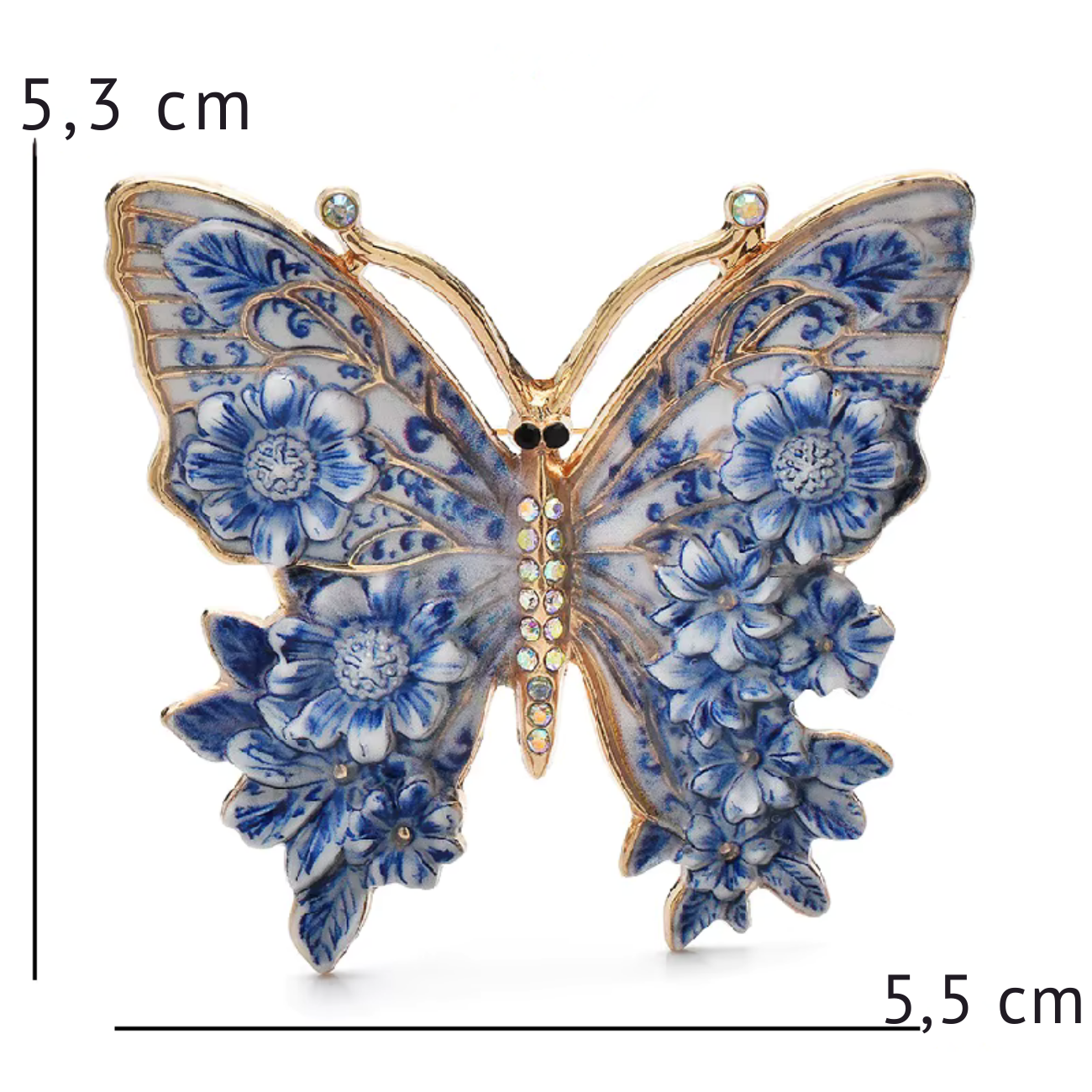 Vintage large flower butterfly brooches for women.