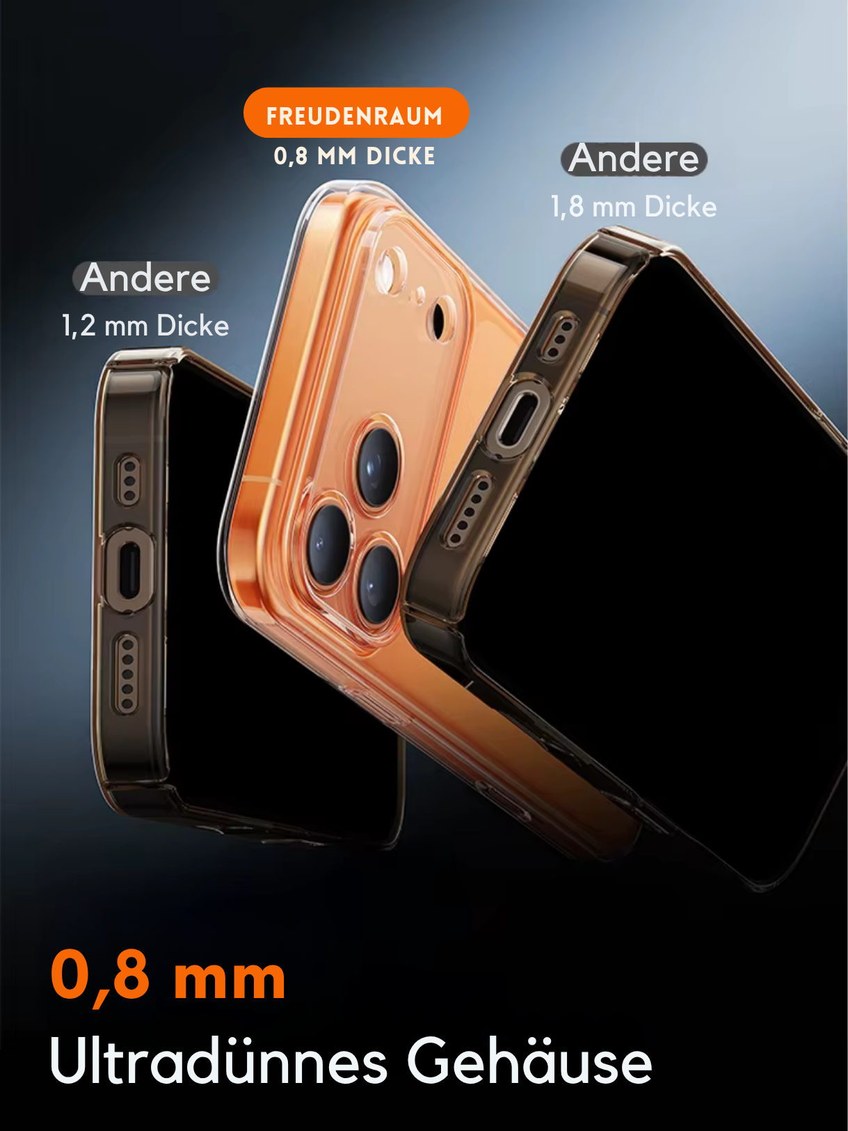 Étui de protection d'objectif transparent en polycarbonate anti-jaunissement pour iPhone 17 Pro Max.