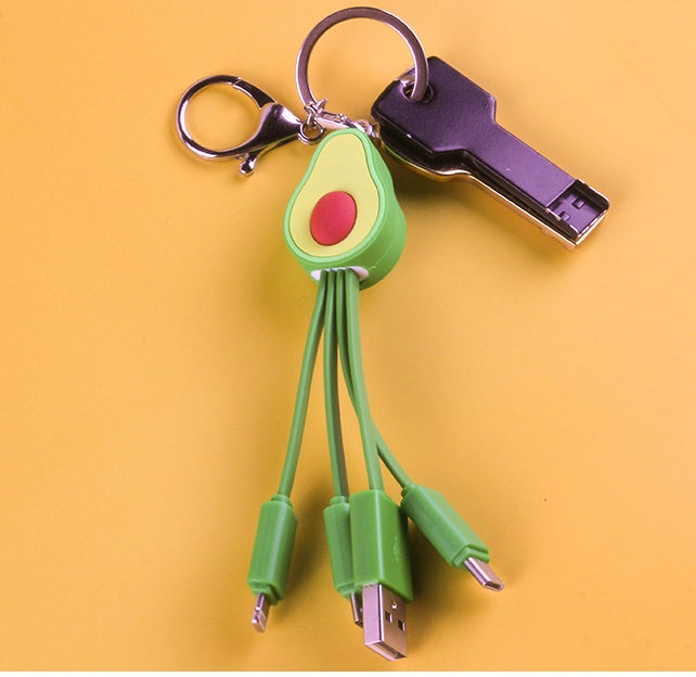 Small cartoon data line avocado phone.