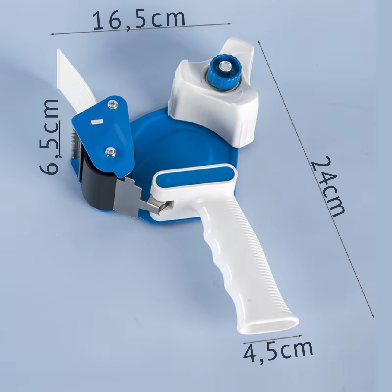 Express cutting and packaging with tape dispenser. 