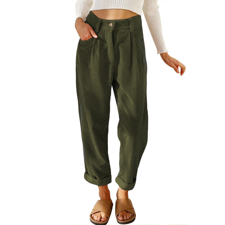 Neue Damen Hose Causal Frühling Herbst High Waist Pantalones.