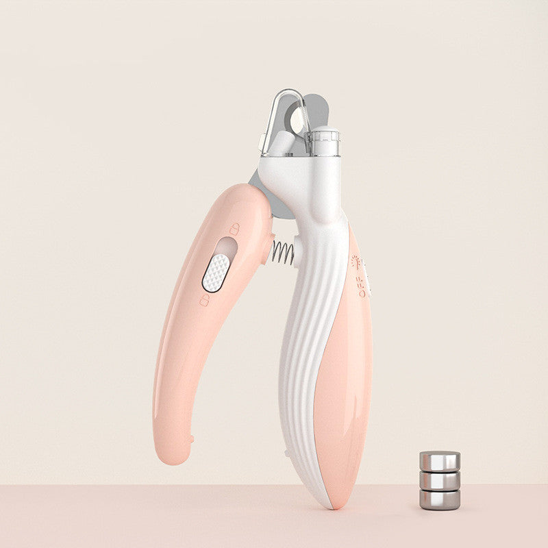 Pet nail clippers with electric LED light.