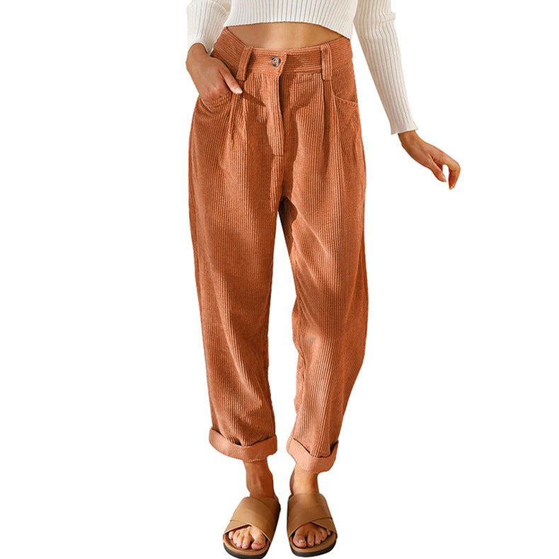 Neue Damen Hose Causal Frühling Herbst High Waist Pantalones.