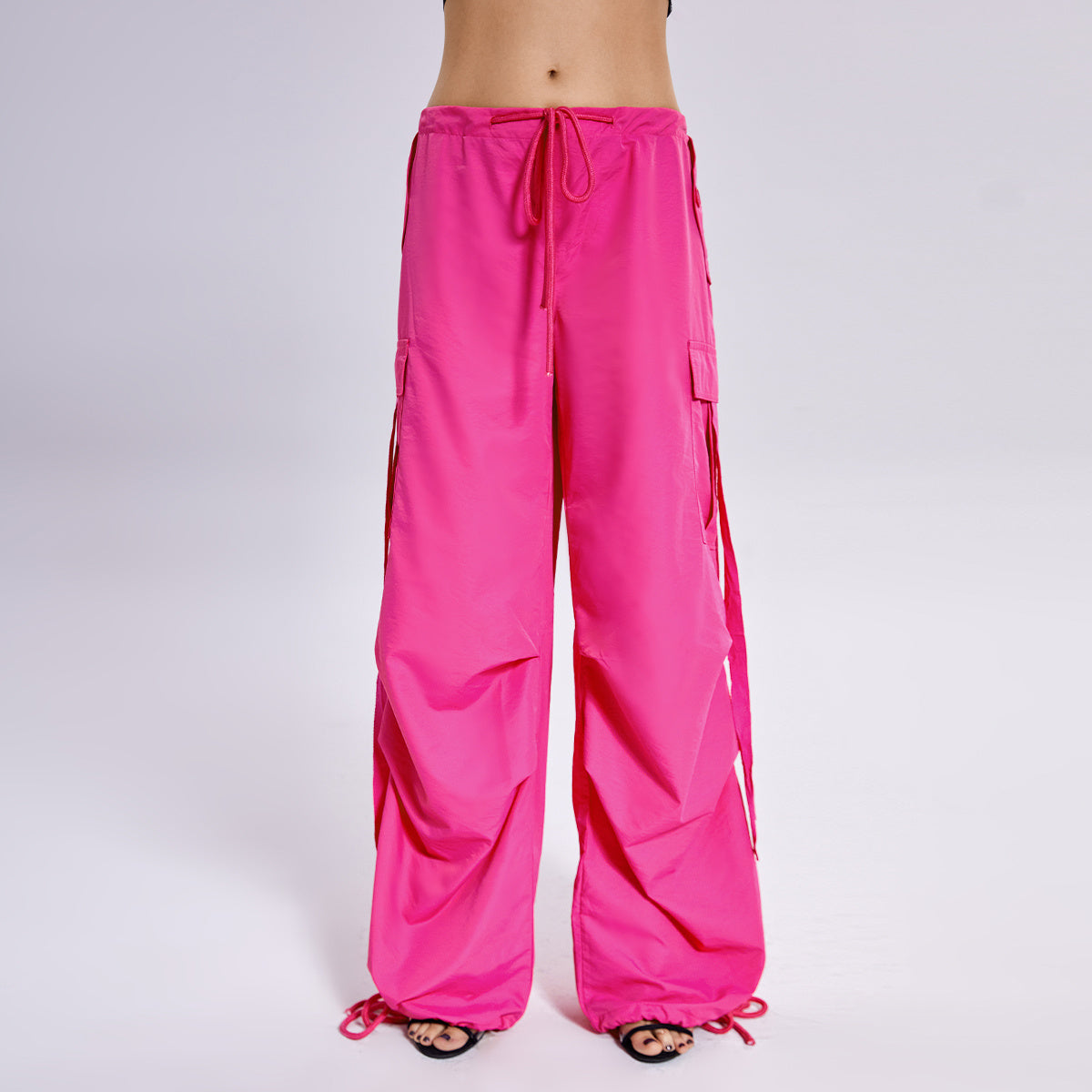 Einfarbiger lockerer lässiger Overall mit Luftschlangenmuster