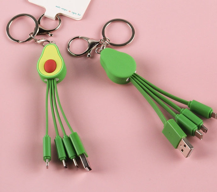 Small cartoon data line avocado phone.