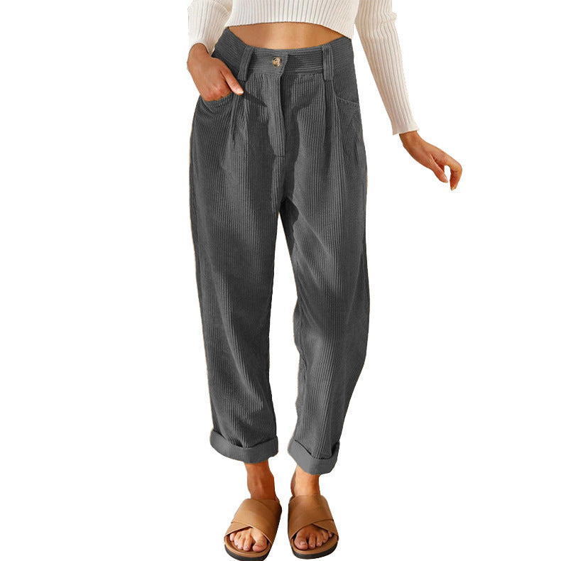 Neue Damen Hose Causal Frühling Herbst High Waist Pantalones.