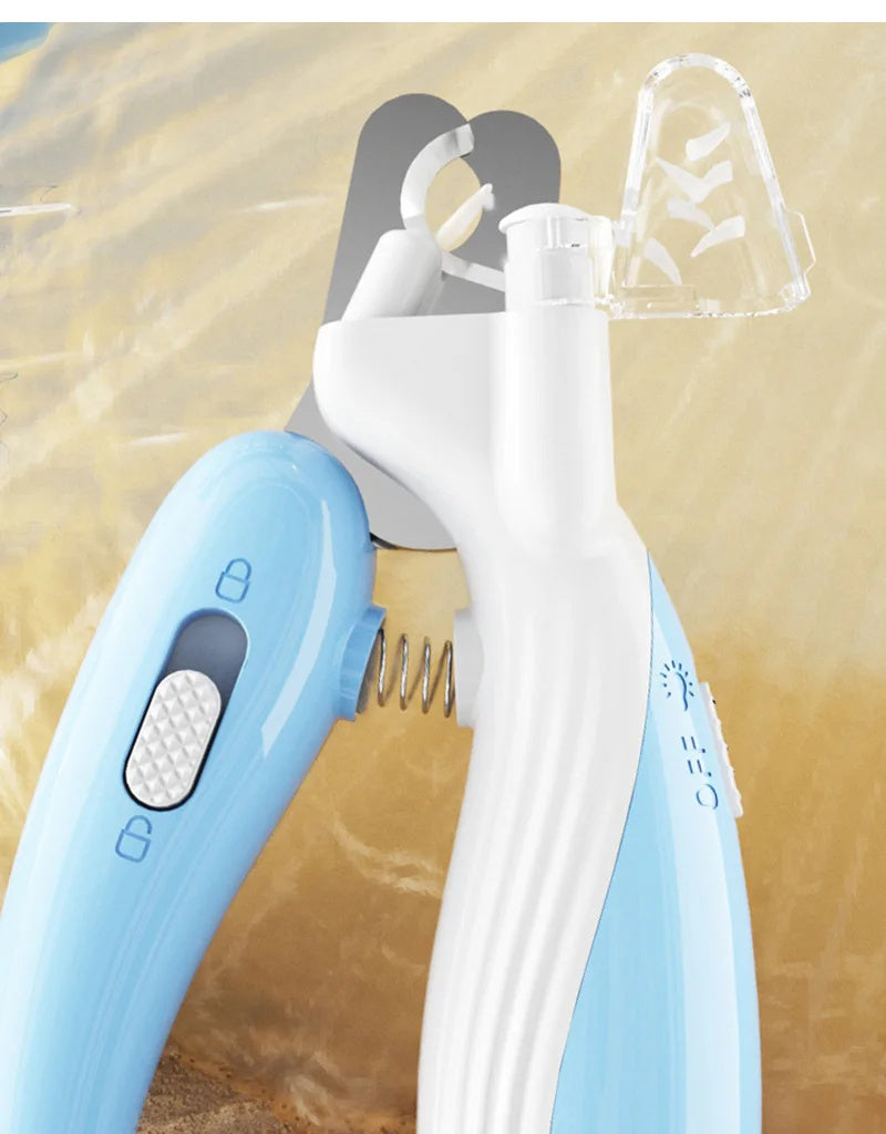 Pet nail clippers with electric LED light.