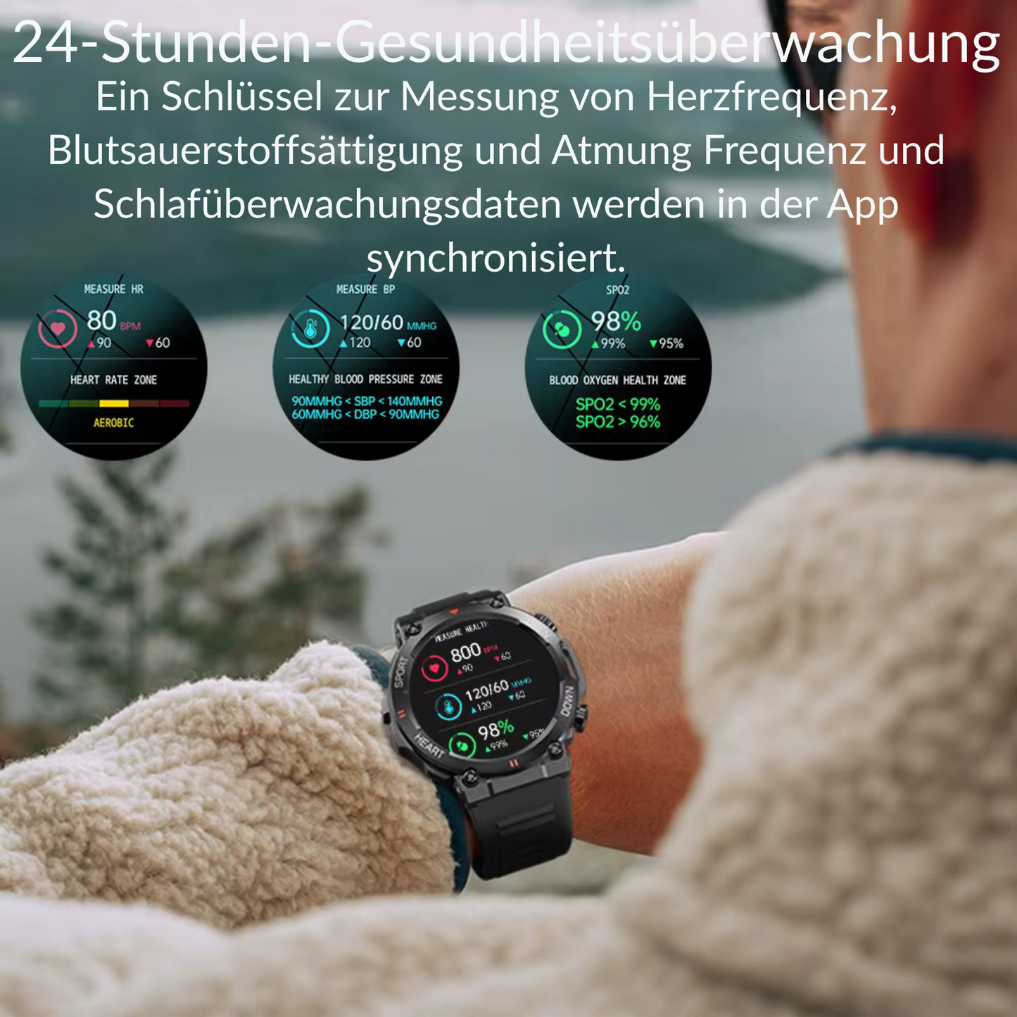 Neue Sport-Smartwatch Pro, Elektronik Fitness-Tracker Full-Touch.