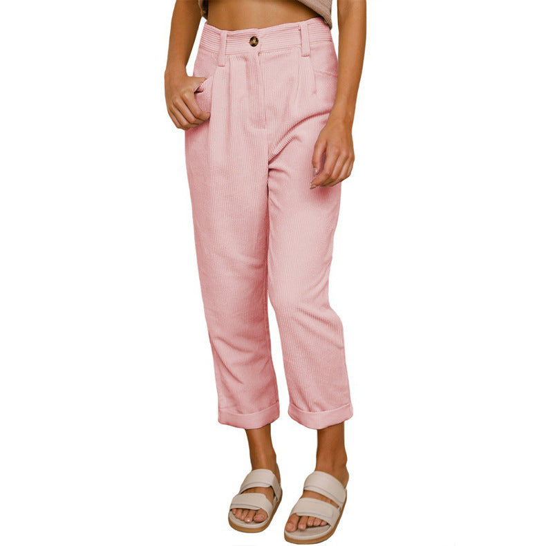 Neue Damen Hose Causal Frühling Herbst High Waist Pantalones.