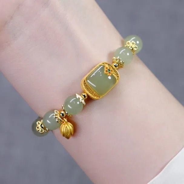 Lotus seed pod bracelet for women.
