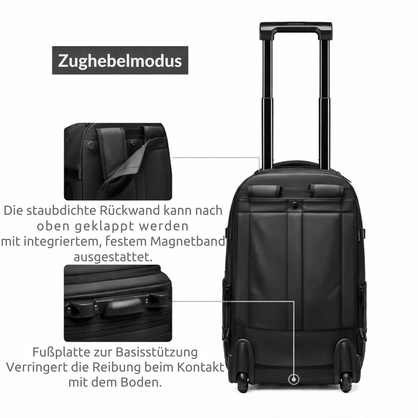 Vacuum compression luggage trolley backpack.