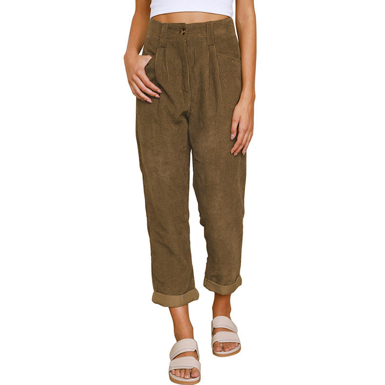 Neue Damen Hose Causal Frühling Herbst High Waist Pantalones.
