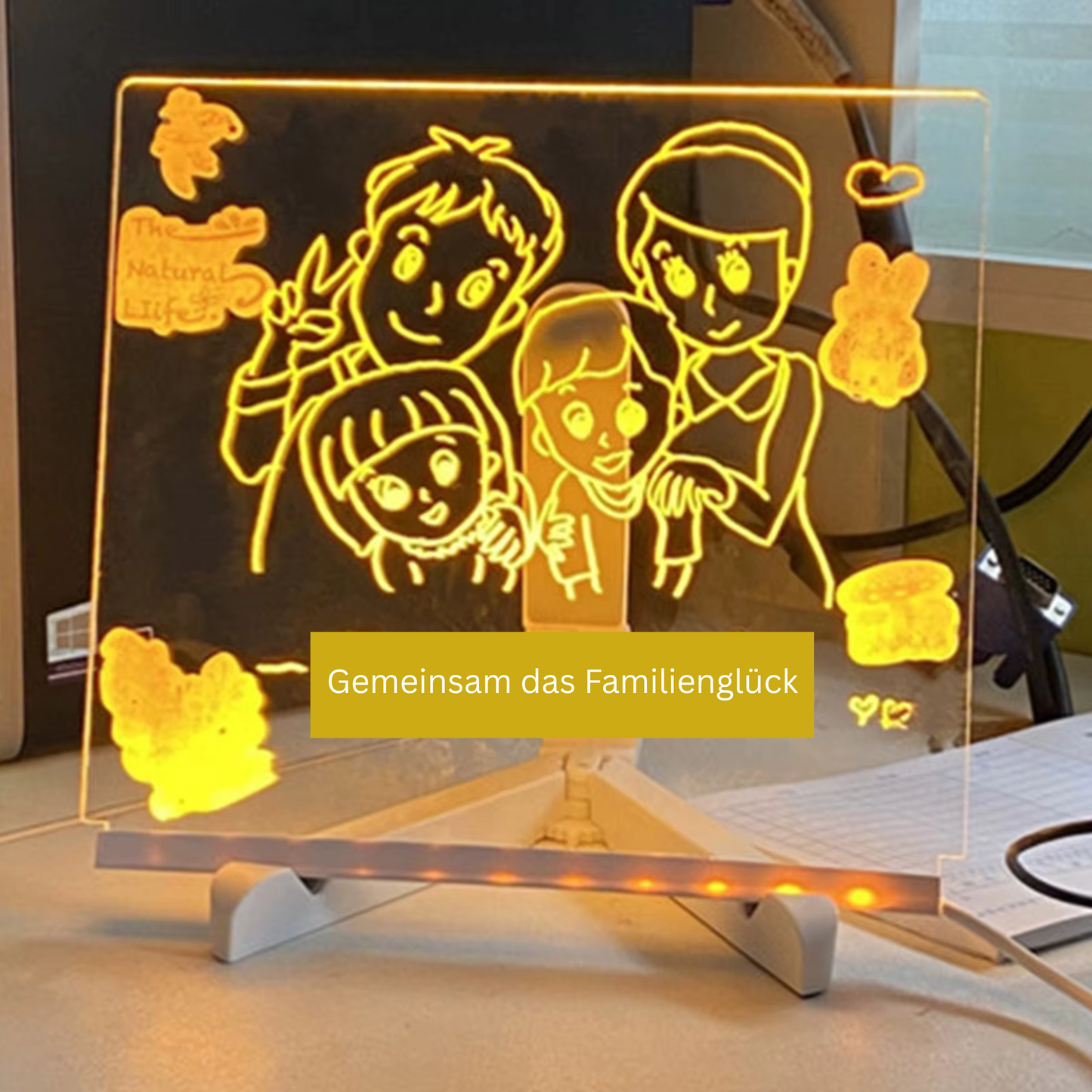 E-Notiztafel mit Nachtlicht 7 Stifte Bunt.