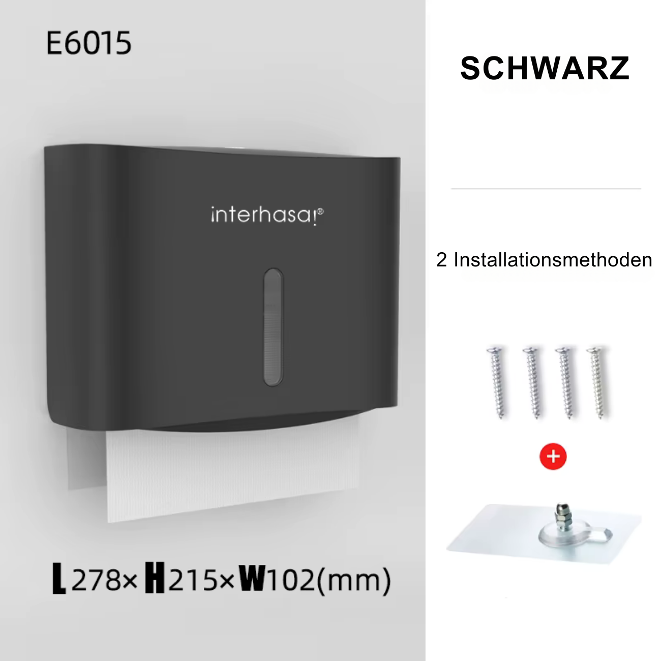 Interhasa Paper Dispenser – Stylish design &amp; Hygienic paper dispensing for the highest demands Towel dispenser Tissue dispenser Luxury for bathroom and kitchen 