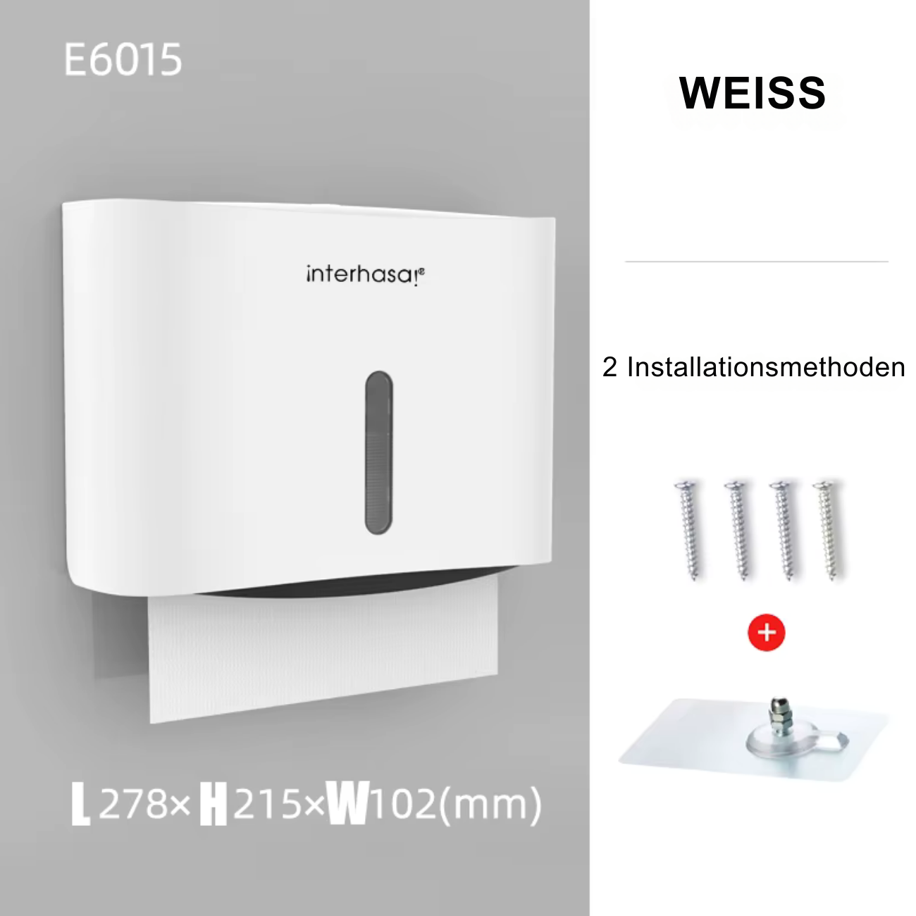 Interhasa Paper Dispenser – Stylish design &amp; Hygienic paper dispensing for the highest demands Towel dispenser Tissue dispenser Luxury for bathroom and kitchen 