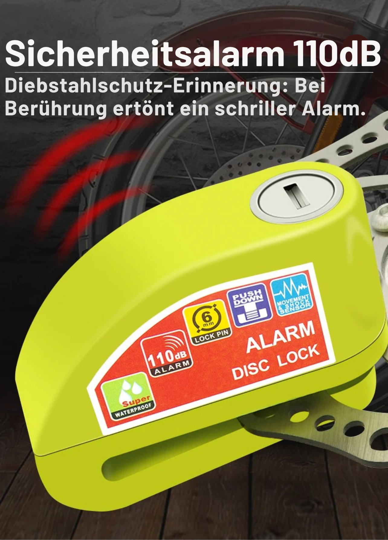 Motorcycle - Bicycle Lock Alarm Security Protection