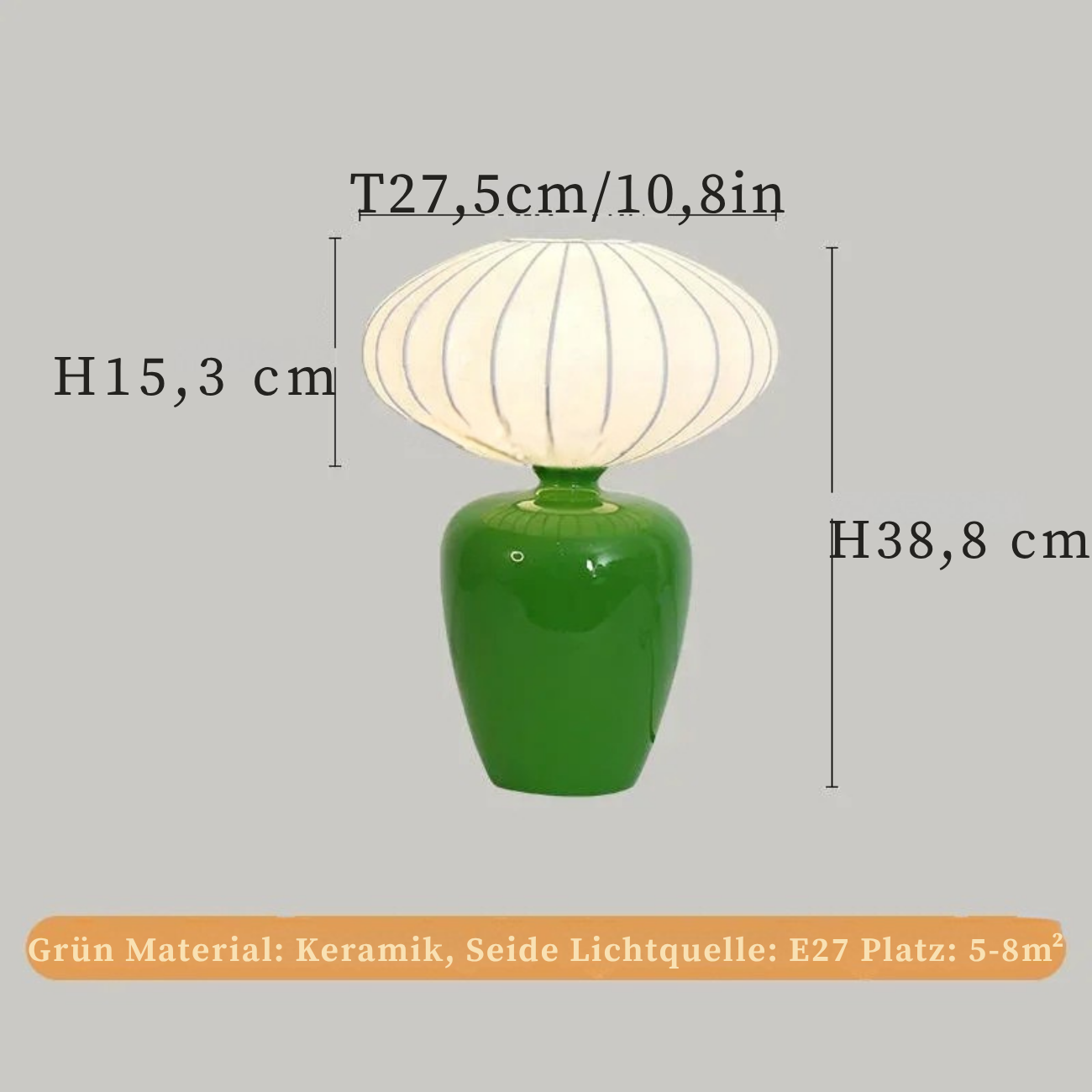 Keramik Schreibtischlampe Retro Seide Tischleuchte Nachttischlampe für Schlafzimmer, Wohnzimmer-Arbeitszimmer.