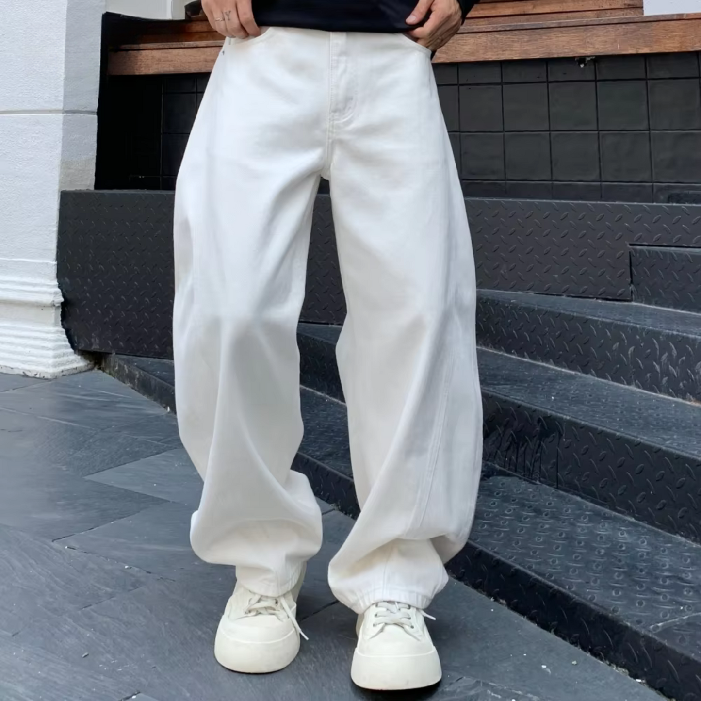 Hip Hop Baggy Jeans Men High Quality Denim Pants.