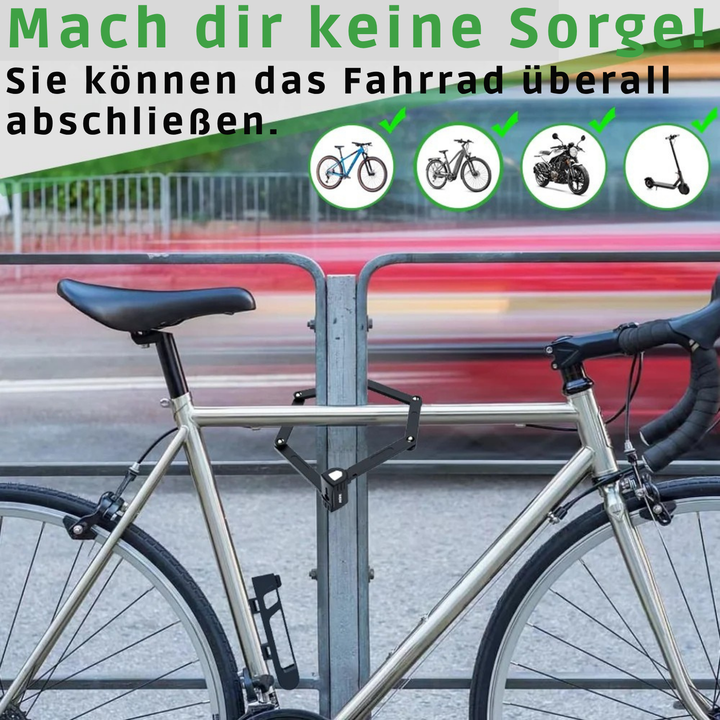 Professional Anti Theft Folding Lock Steel Bicycle Lock for E-Bike Scooter Security Strong.