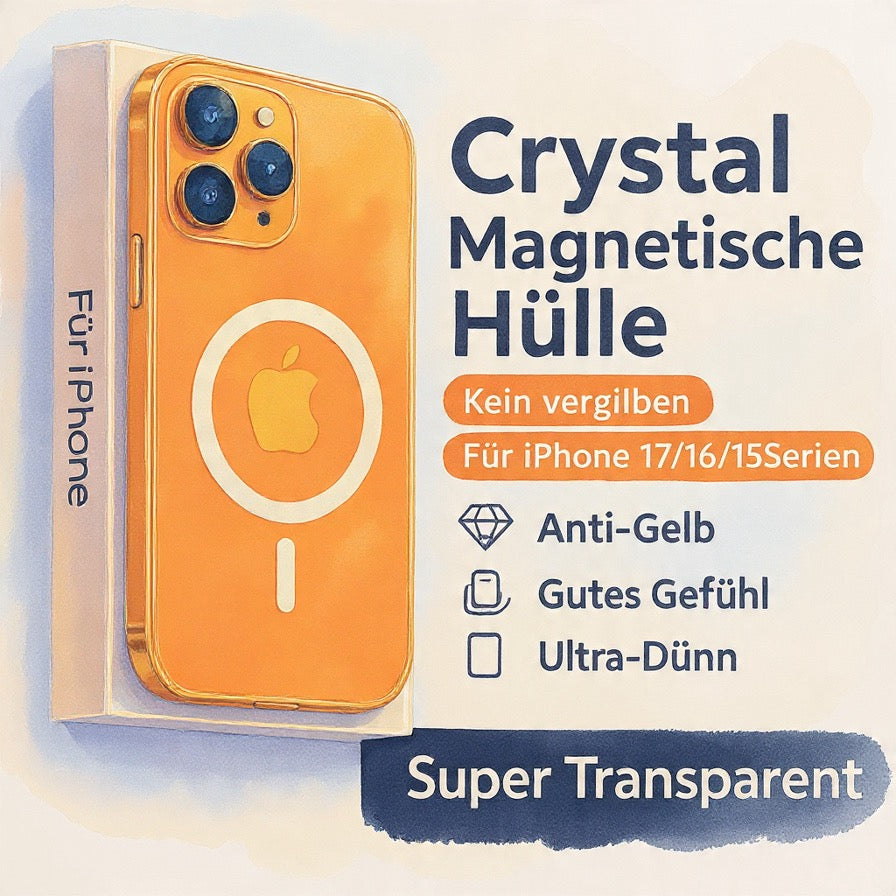 Étui magnétique transparent anti-jaunissement pour iPhone 17 Pro Max. 