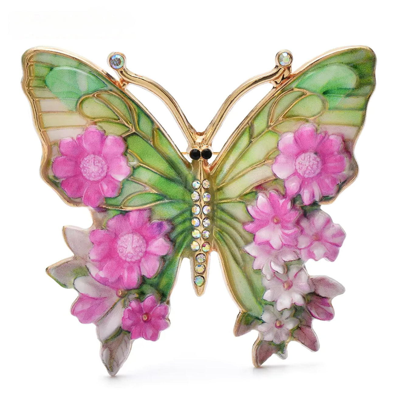 Vintage large flower butterfly brooches for women.