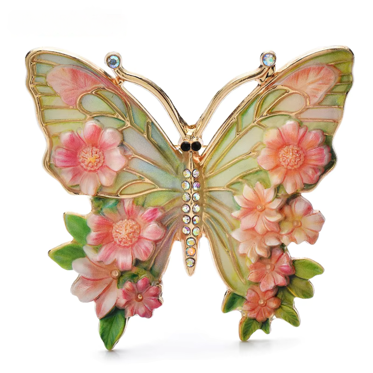 Vintage large flower butterfly brooches for women.