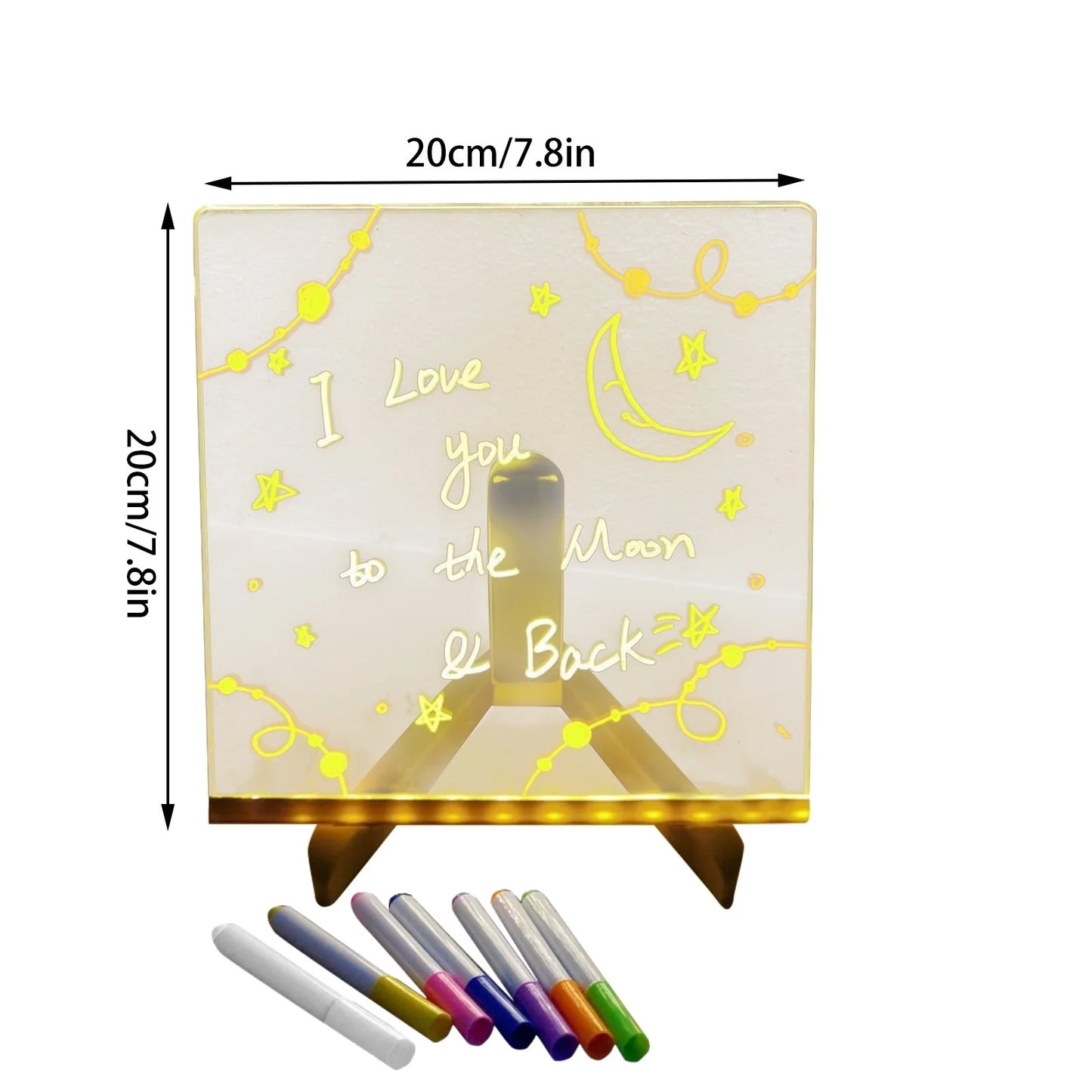 E-Notiztafel mit Nachtlicht 7 Stifte Bunt.