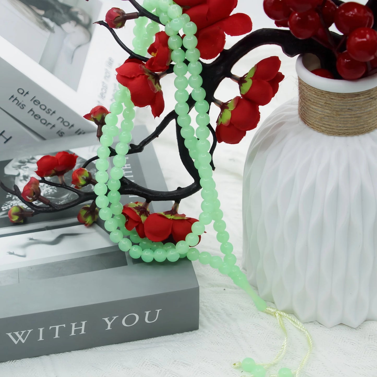Tasbih Grün – Leuchtende Gebetskette mit Luminous Stone für Ramadan.