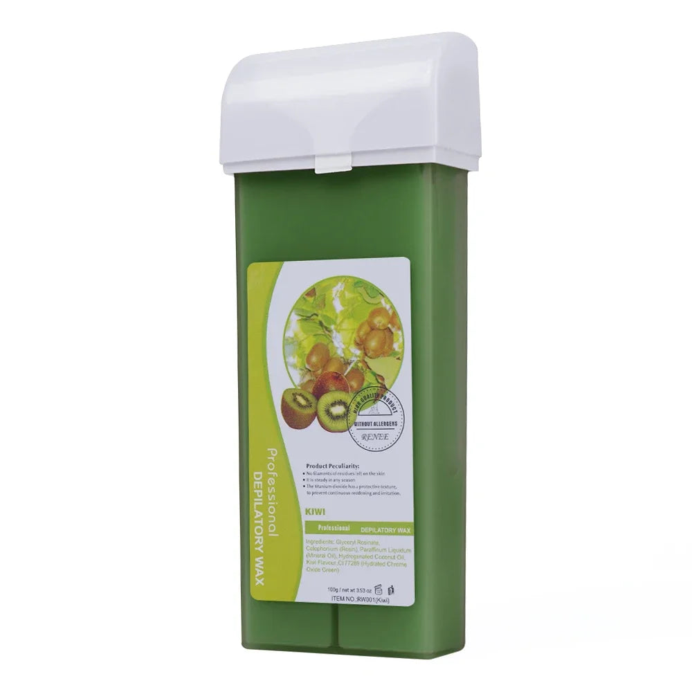 Chauffe-cire à rouleau pour épilation, machine avec crème de cire rechargeable et 100 morceaux de papier ciré pour l'épilation