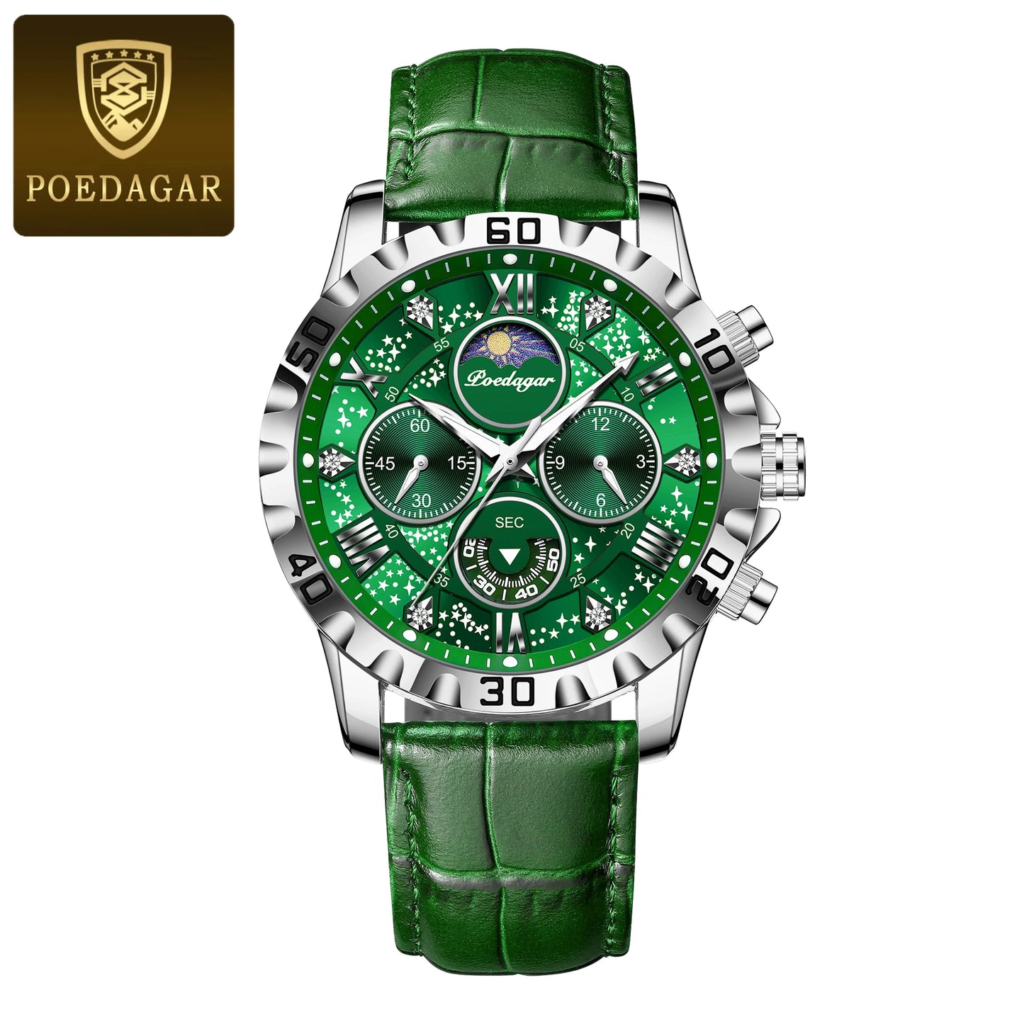 Poedagar Luxury Men's Watch Waterproof Luminous Chronograph for the High-Quality Quartz Men's Watches