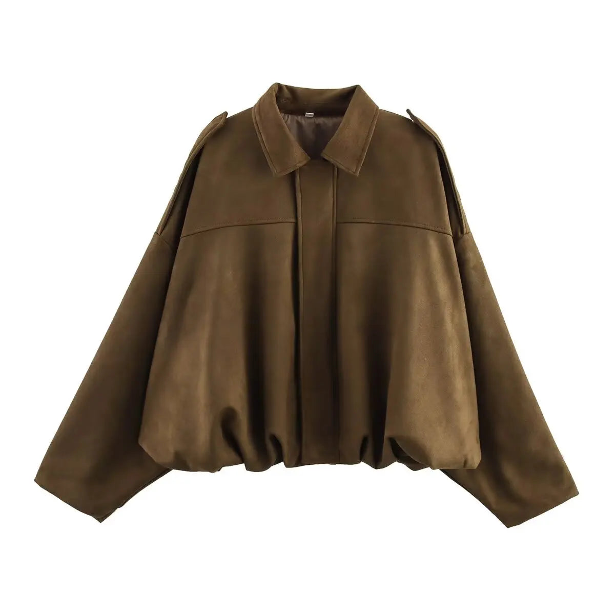 New suede women jacket long sleeve outerwear.