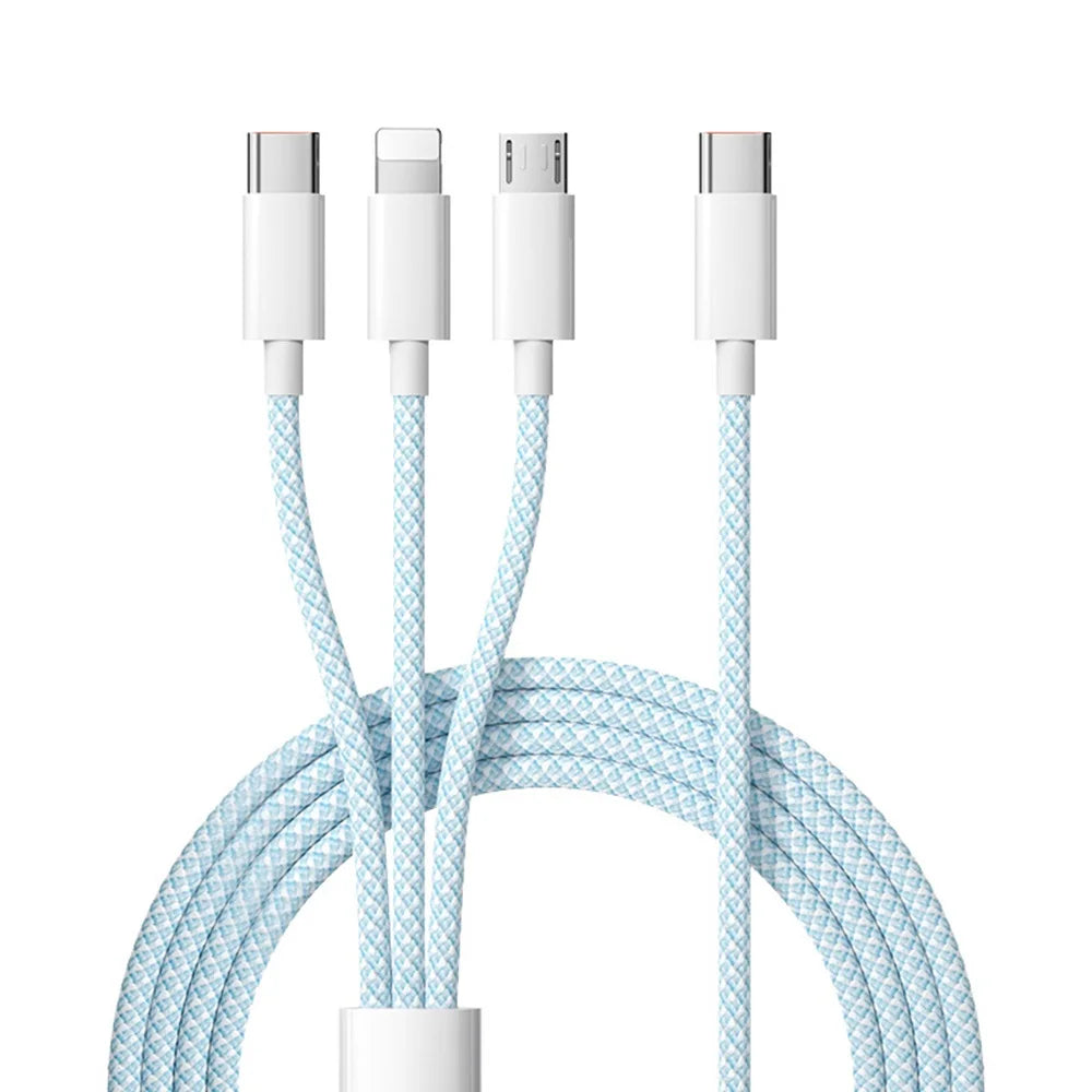 3 In 1 Schnellladekabel 100 W Für Xiaomi, iPhone, Poco Micro USB Typ C.