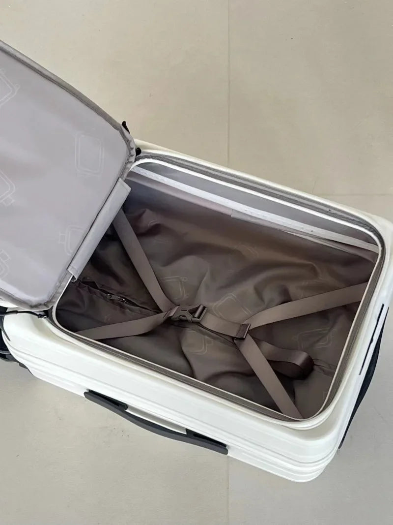 Valise de voyage à roulettes avec poche avant pour ordinateur portable, nouvelle valise extensible multifonction pour tous les bagages.