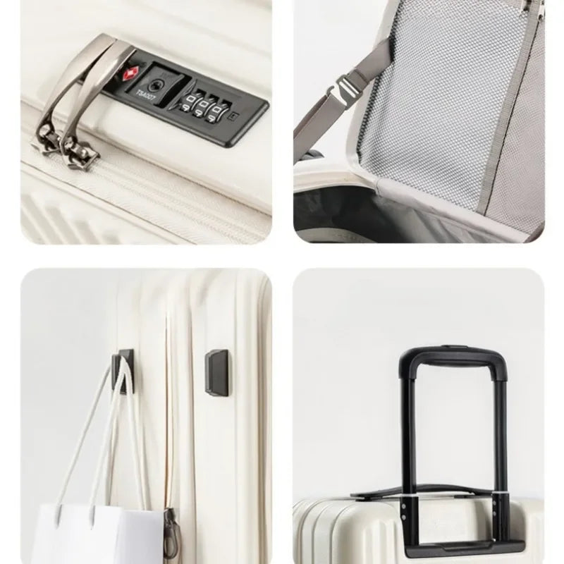 Valise de voyage à roulettes avec poche avant pour ordinateur portable, nouvelle valise extensible multifonction pour tous les bagages.