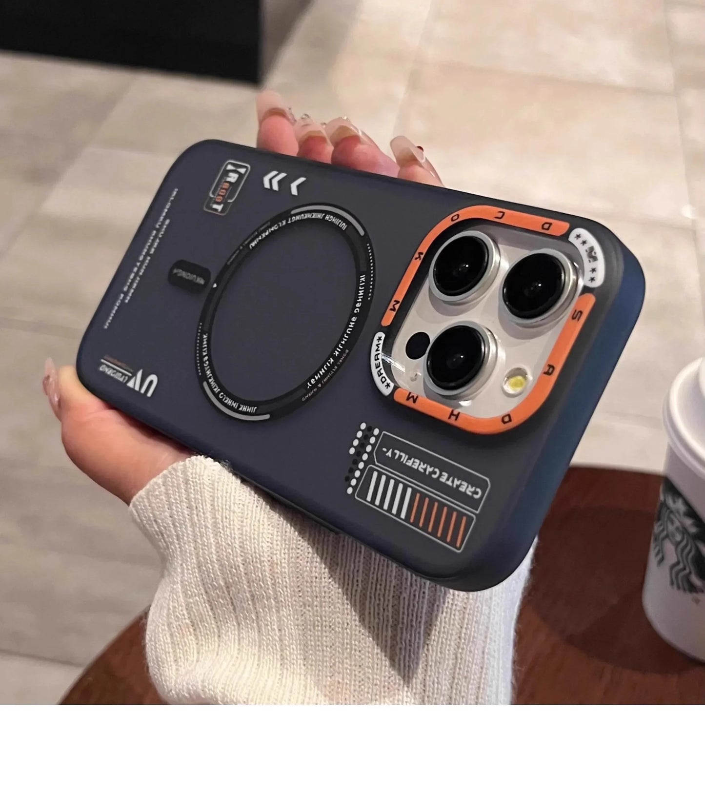 Luxury magnetic clear phone case.