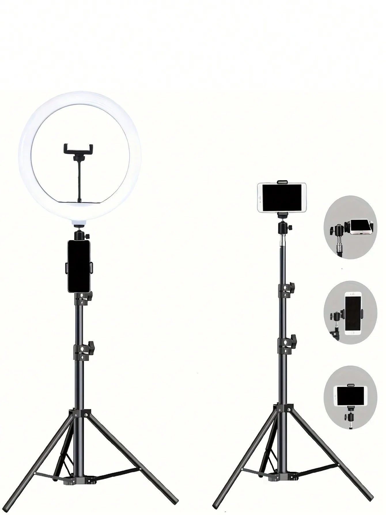 Tripod, live stream ring light, selfie remote control.