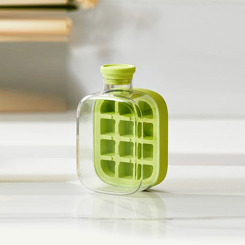 Presse à glaçons avec couvercle, qualité alimentaire, paille, seau à glace à double usage, motif de glace, accessoires de bar de cuisine. 