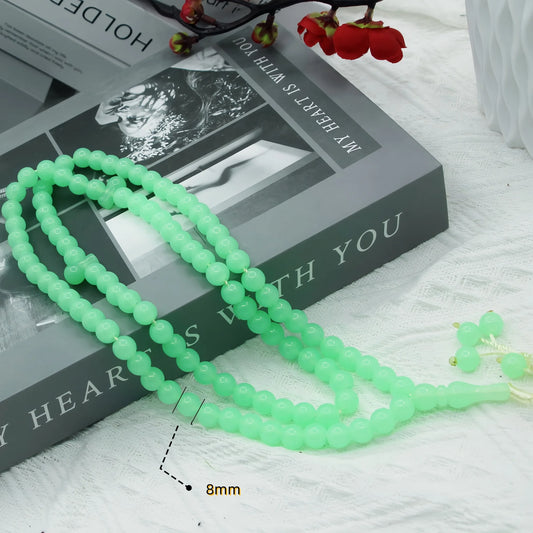 Tasbih Grün – Leuchtende Gebetskette mit Luminous Stone für Ramadan.