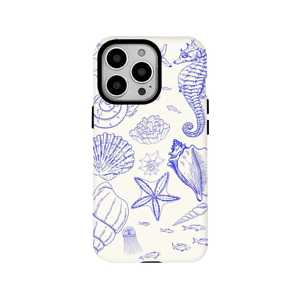 Mediterranean style phone case film shell for iPhone.