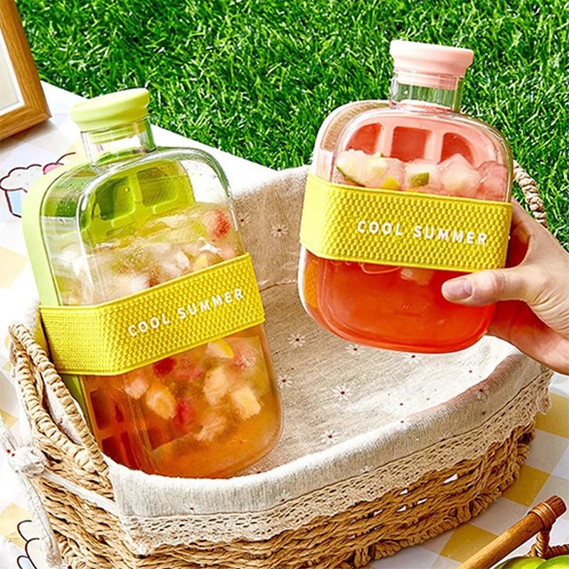 Presse à glaçons avec couvercle, qualité alimentaire, paille, seau à glace à double usage, motif de glace, accessoires de bar de cuisine. 