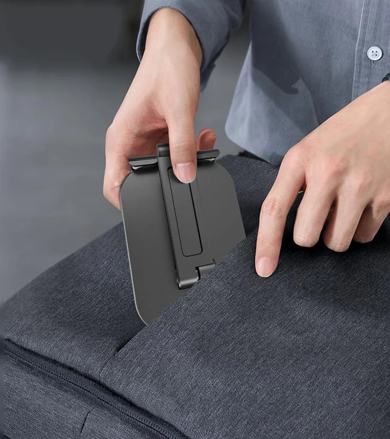 Support de téléphone de bureau pliable en trois sections.