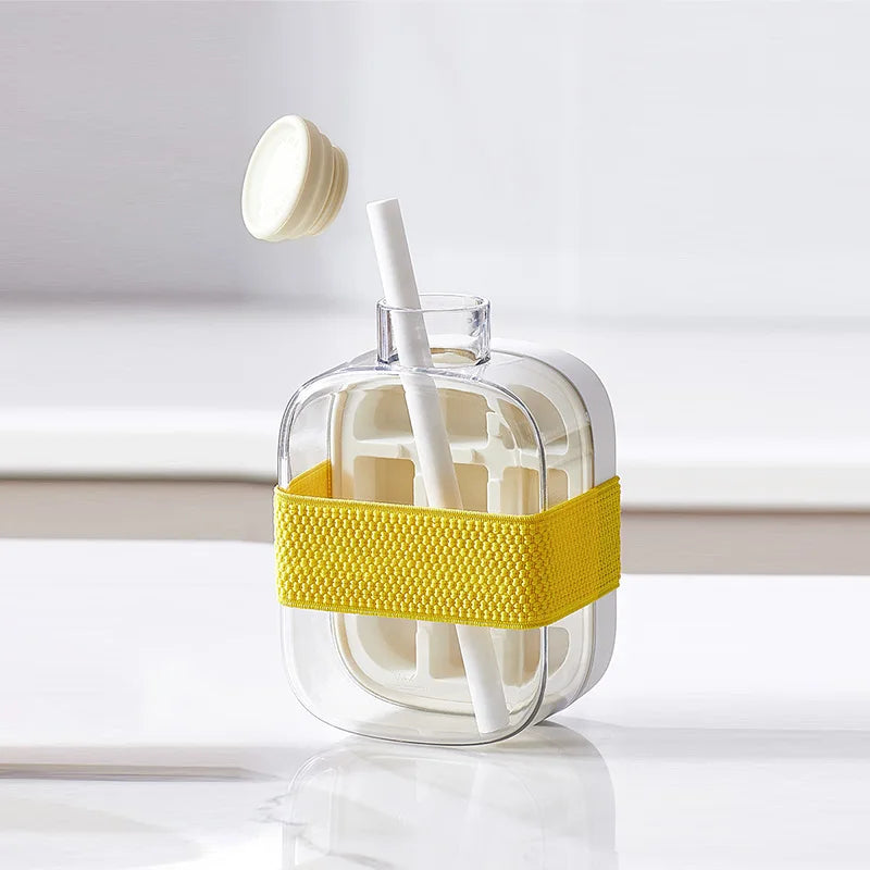 Presse à glaçons avec couvercle, qualité alimentaire, paille, seau à glace à double usage, motif de glace, accessoires de bar de cuisine. 