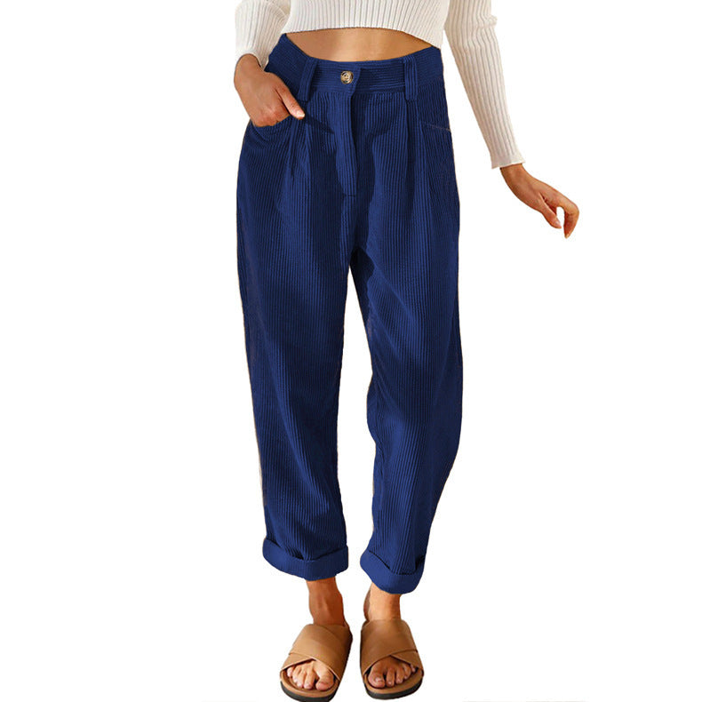 Neue Damen Hose Causal Frühling Herbst High Waist Pantalones.