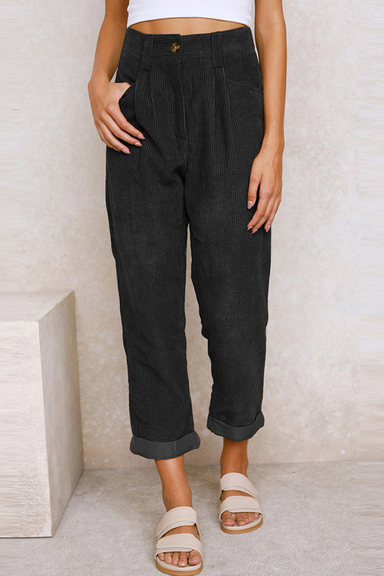 Neue Damen Hose Causal Frühling Herbst High Waist Pantalones.